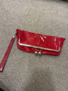 Red Patent Wristlet Clutch - Unbranded